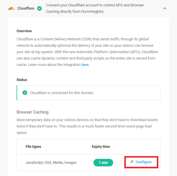Configure browser caching