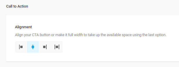 call to action button alignment