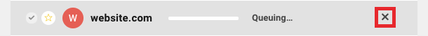 cancel queued site