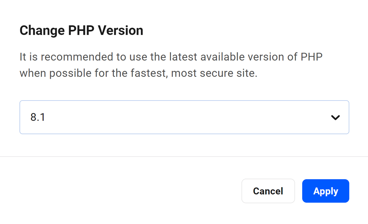 change php version