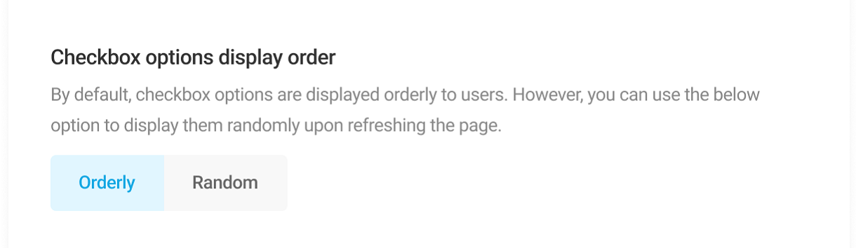 checkbox options display order