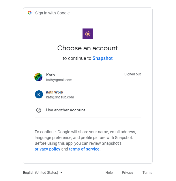 choose a google account