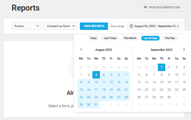 Choose report date range