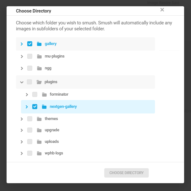 choose folder for directory smush
