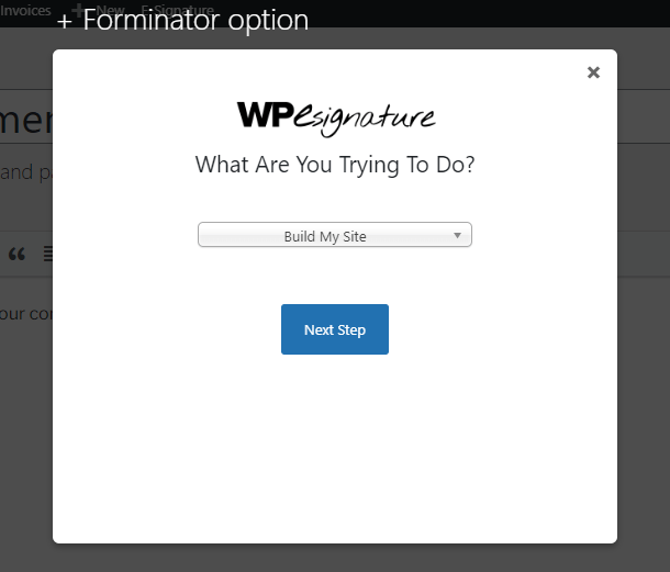 Choose the from you want to connect the document to