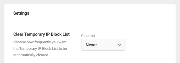 Clear temporary block list