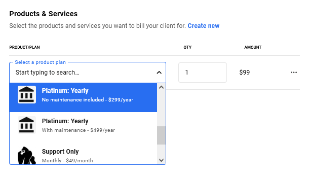 Billing a client in Client Billing