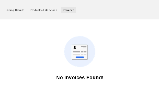 Client's invoices view in Client Billing