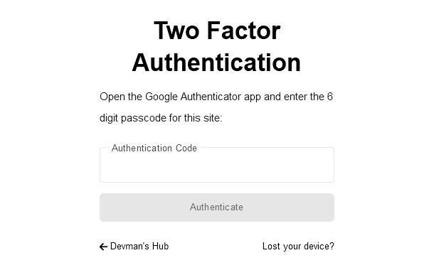 Two-factor authentication enabled in the Hub Client plugin