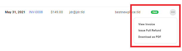 Paid status on Client Billing invoice