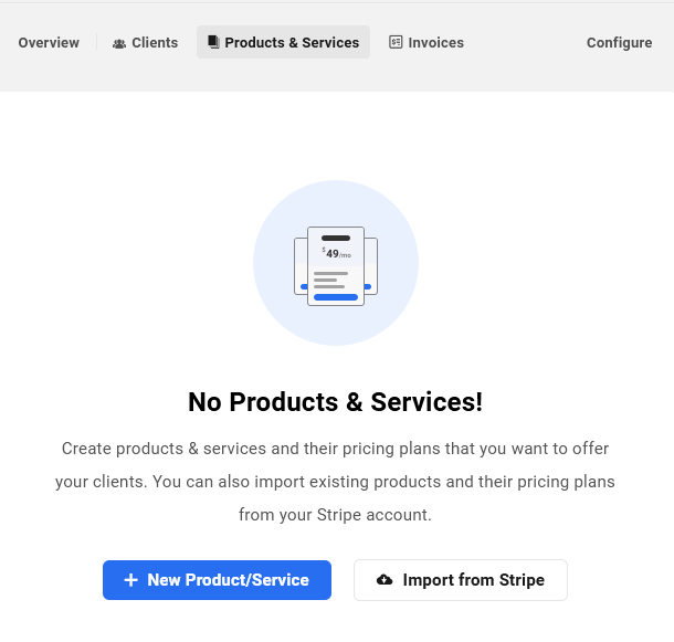 Add products & services in Client Billing