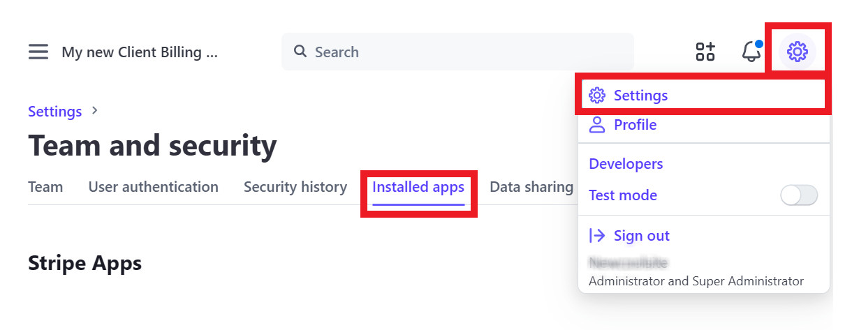Disconnect Stripe account from Client Billing