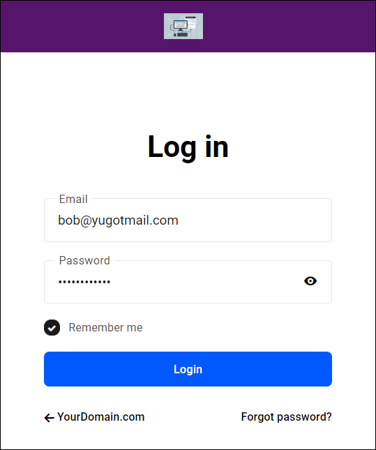 Branded client portal login page.