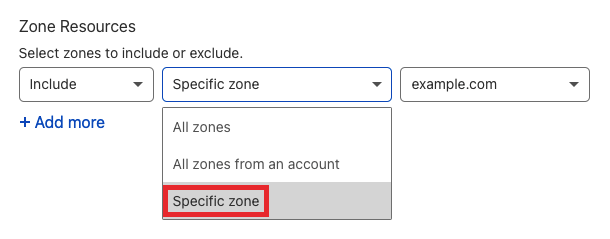 Select zone resources