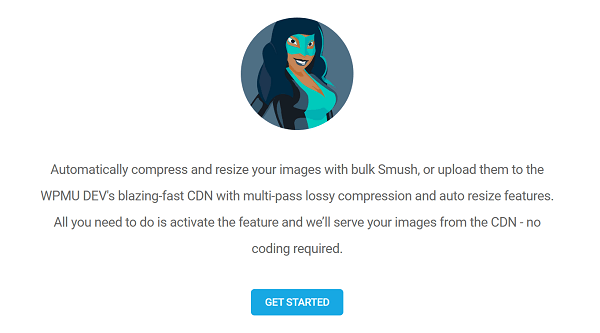 Screenshot of Smush CDN welcome screen