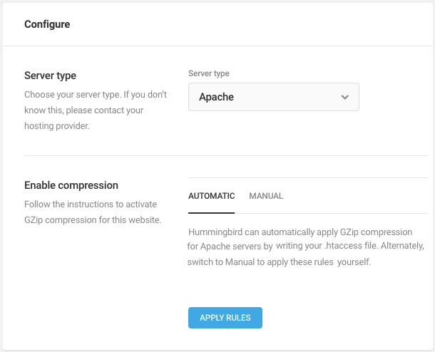 Configure GZIP