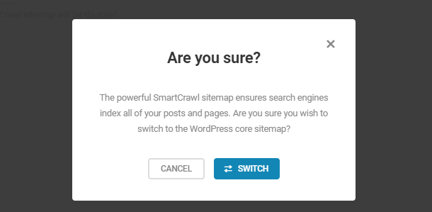 confirm switch to wp core