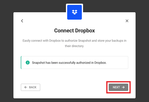 connect dropbox (step 4)