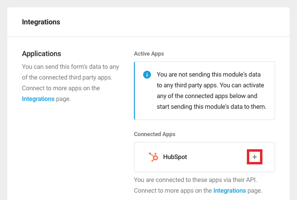 Connect Hubspot to form