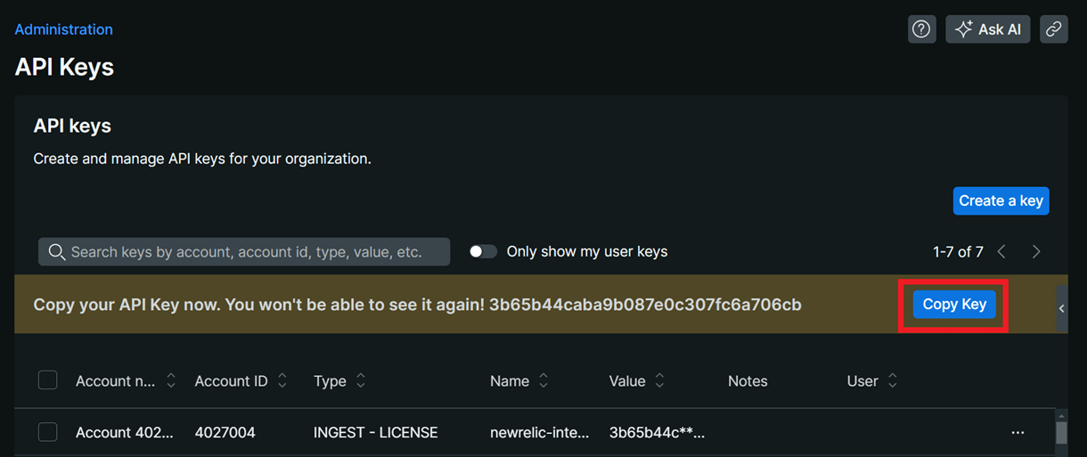 copy api key