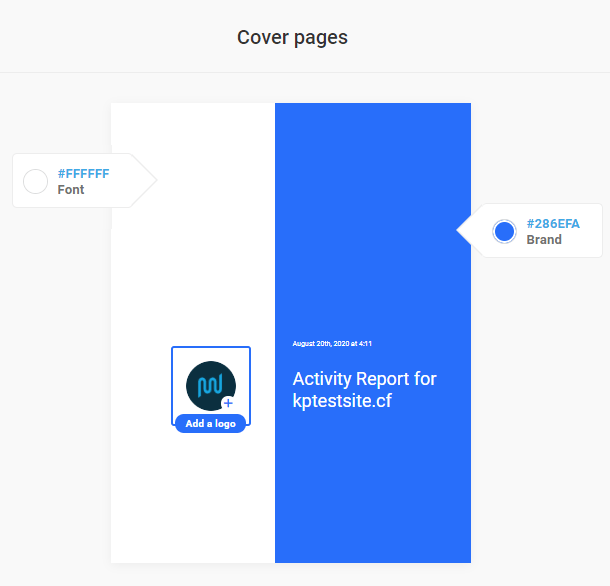 cover page settings