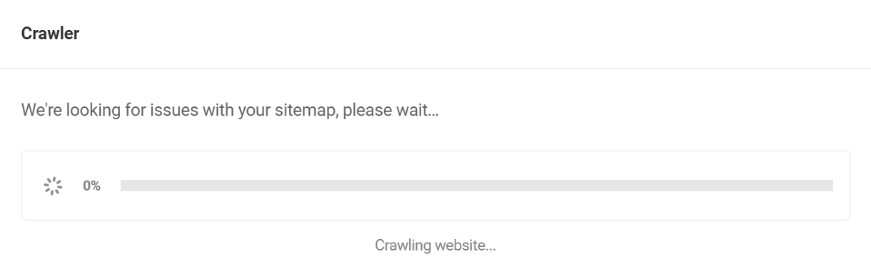 sitemap crawl progress bar