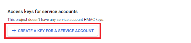 create a key for a service account