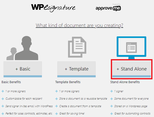Create a Stand Alone document