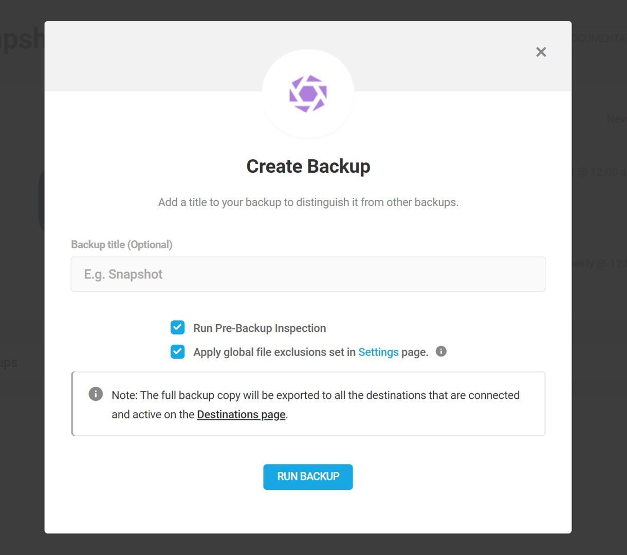 create sc backup