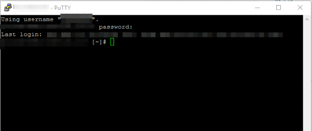 Log into SSH in PuTTY