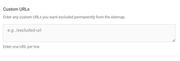 Where you add custom URLs.