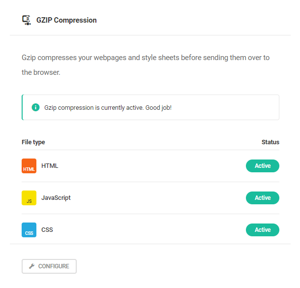 Hummingbird Dashboard Gzip module