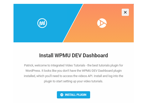 Install WPMU DEV Dashboard to access Integrated Video Tutorials