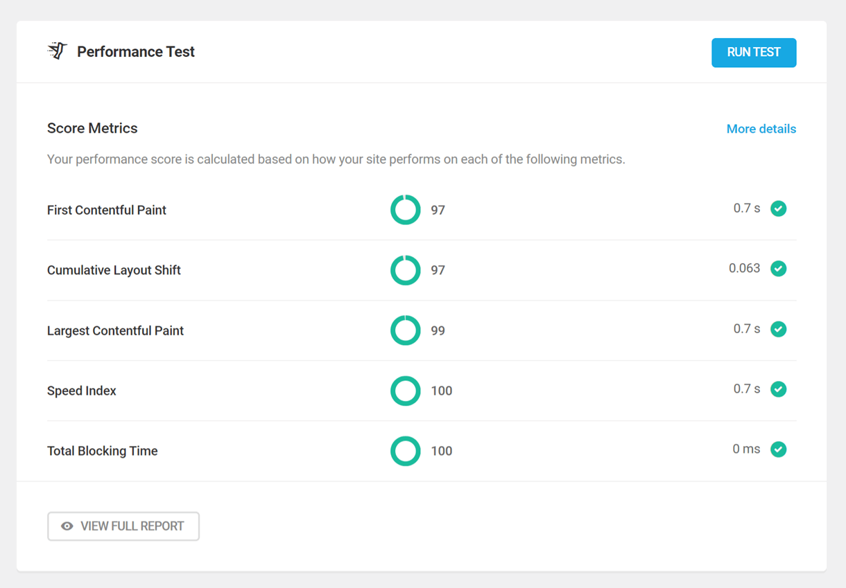 Hummingbird Dashboard Performance module