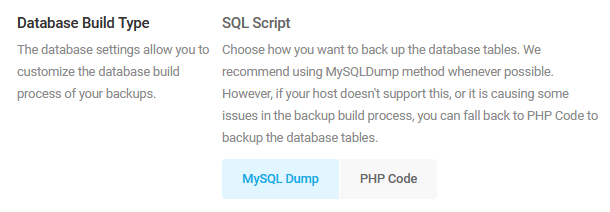 database build type