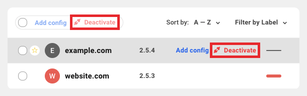 Allows the team member to deactivate plugins on a site