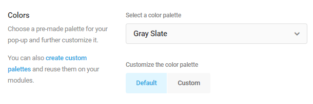 default color palettes