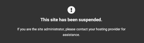 Default site suspended page