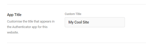 Two-factor authentication app title in Defender
