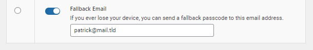 Two-factor authentication fallback email in Defender