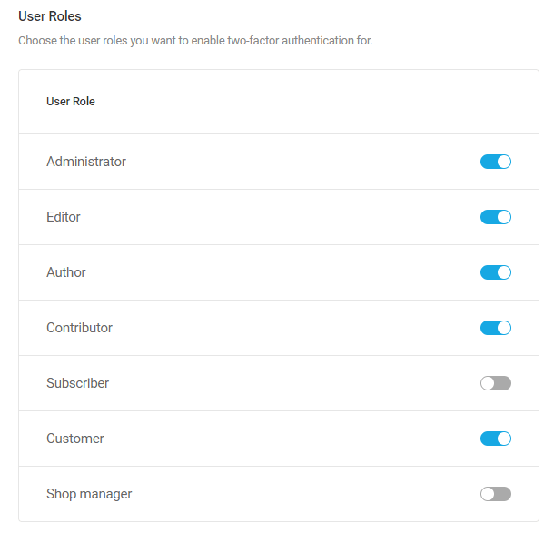 User roles requiring 2 factor authentication in Defender