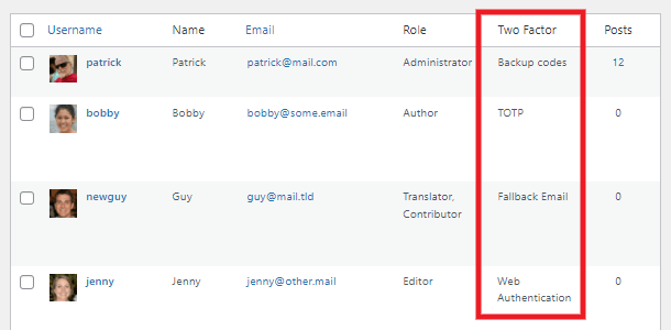 View users who have activated 2FA