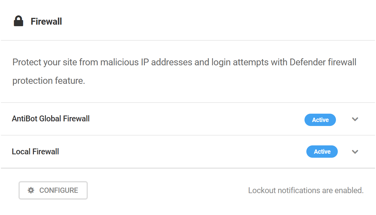 Defender dashboard firewall