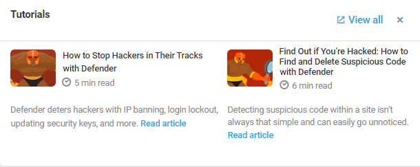 Defender dashboard tutorials