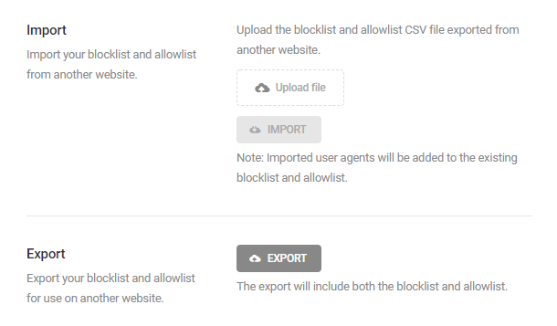 Import or export user agent blocklist in Defender firewall