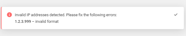 Invalid IP format notice in Defender