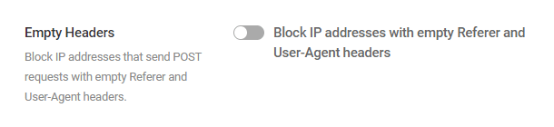 Block user agents with empty headers in Defender