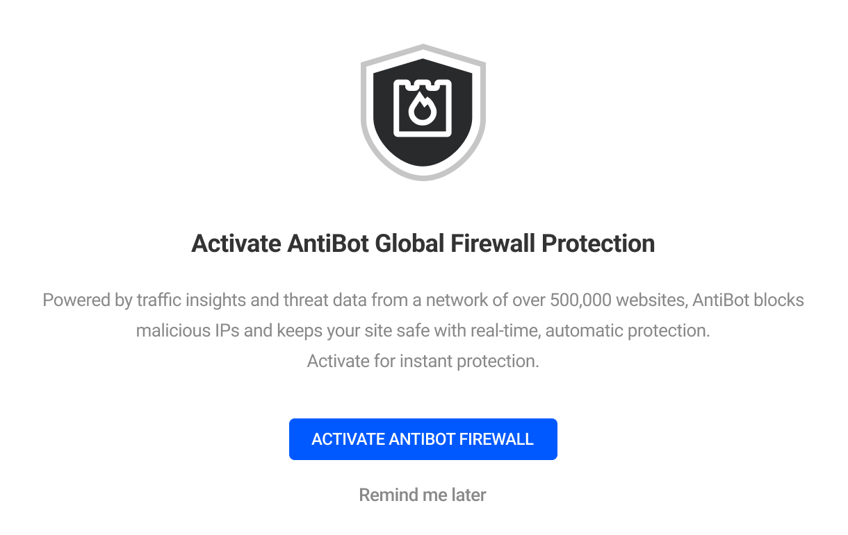 Activate AntiBot in Defender quick setup