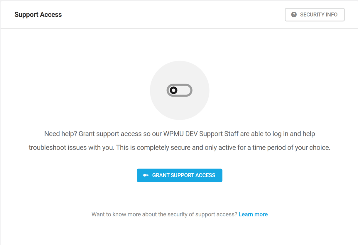 Grant access to WPMU DEV support