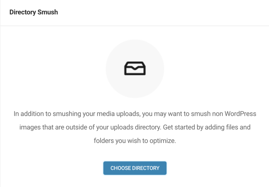 A screen showing the directory Smush feature